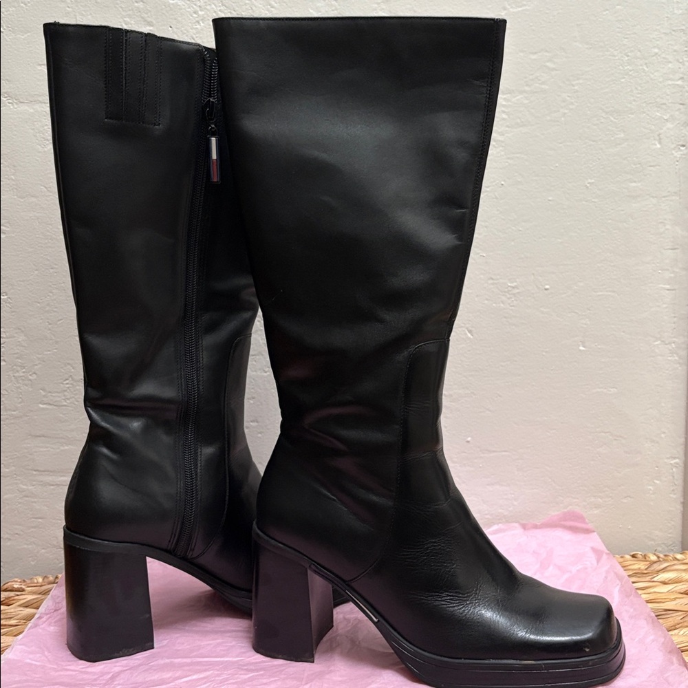 Tommy Hilfiger Black Heeled Boots